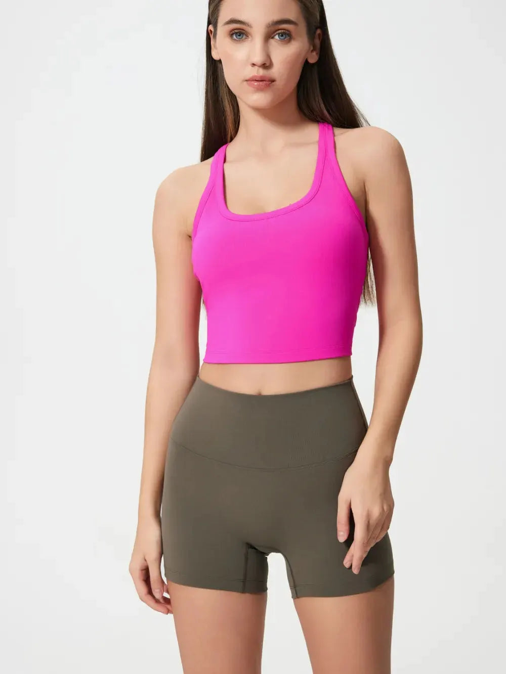 Millennia Scoop Neck Active Tank with Detachable Chest Pads by Millennia