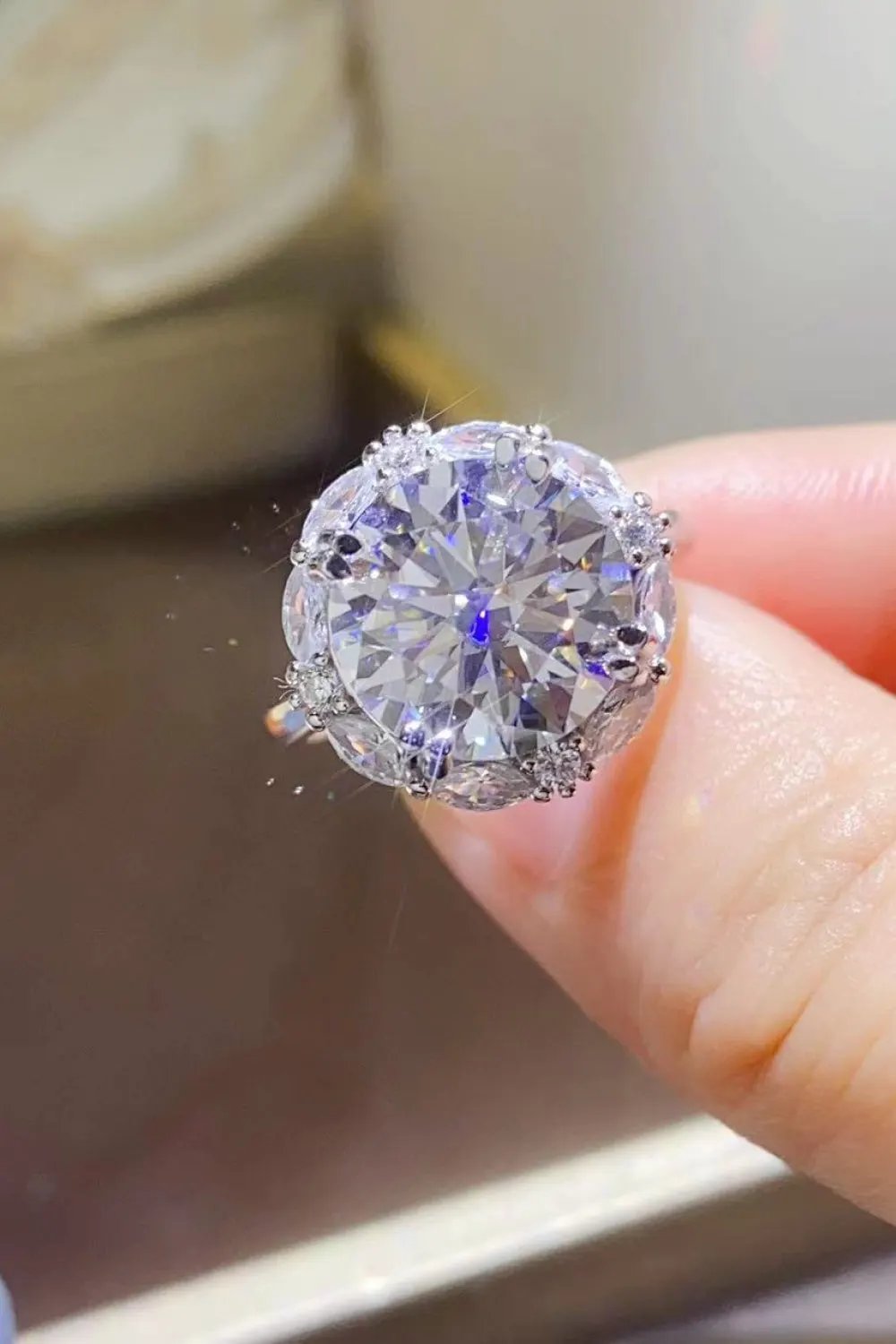 5 Carat Moissanite 925 Sterling Silver Ring by Partner Label