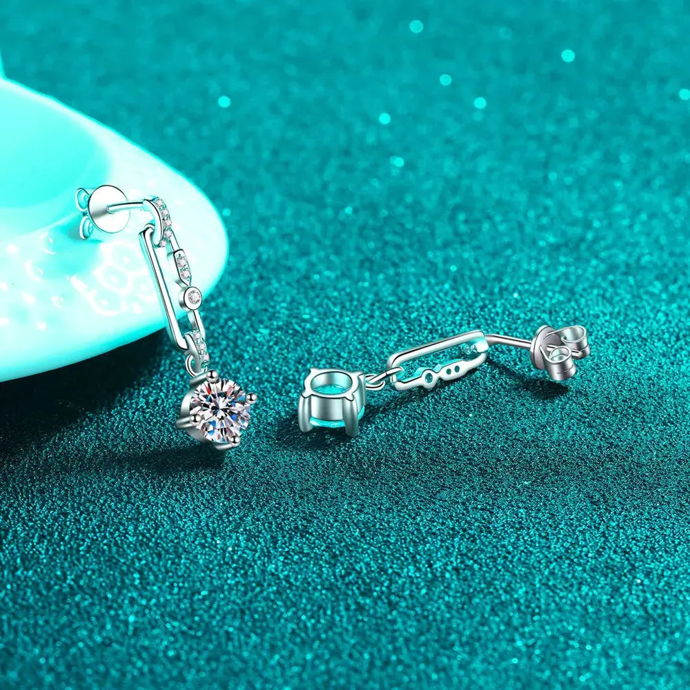 2 Carat Moissanite 925 Sterling Silver Earrings by Partner Label