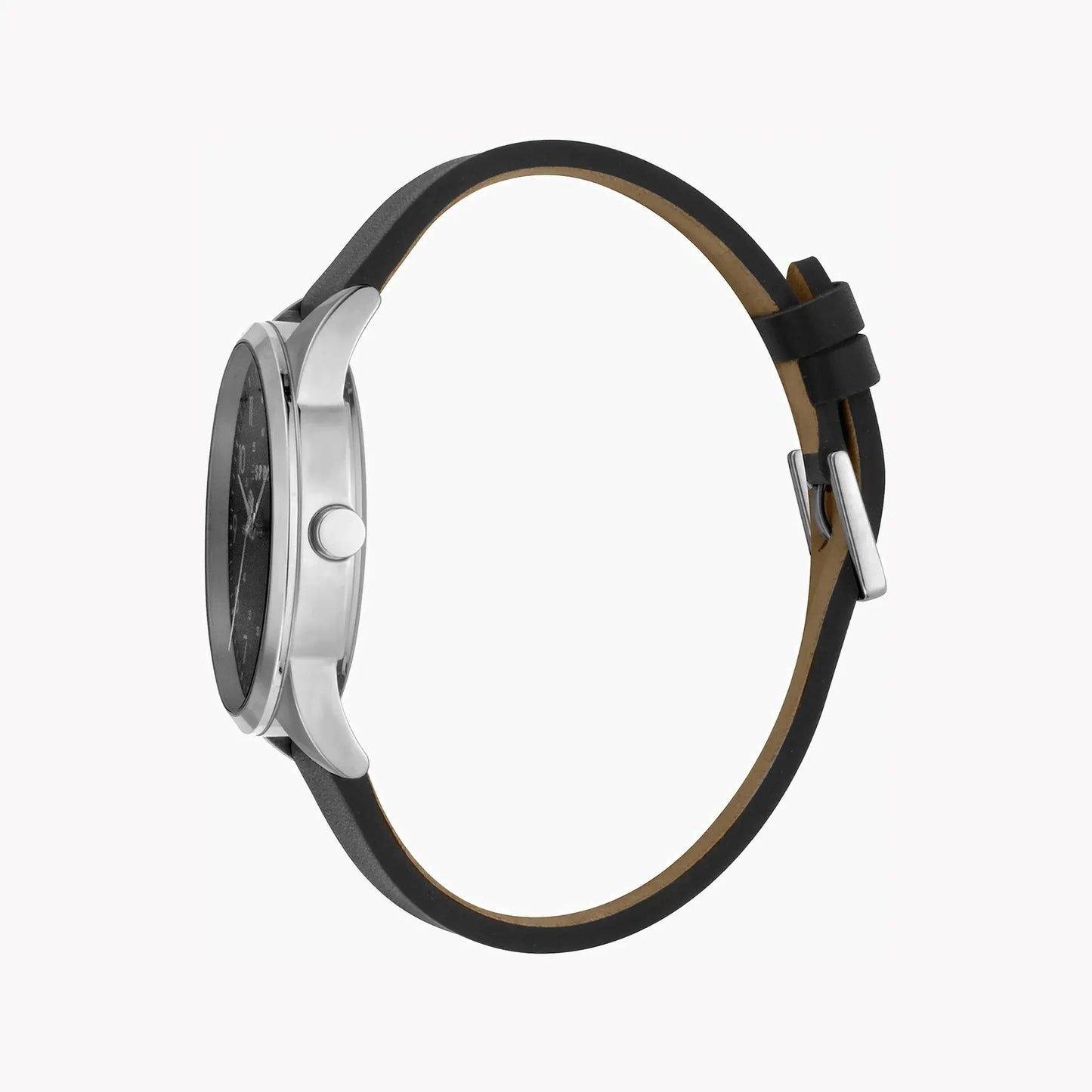 Esprit Men's Stainless Steel Black Leather Watch, Black Dial | ES1G212L0025 by ESPRIT