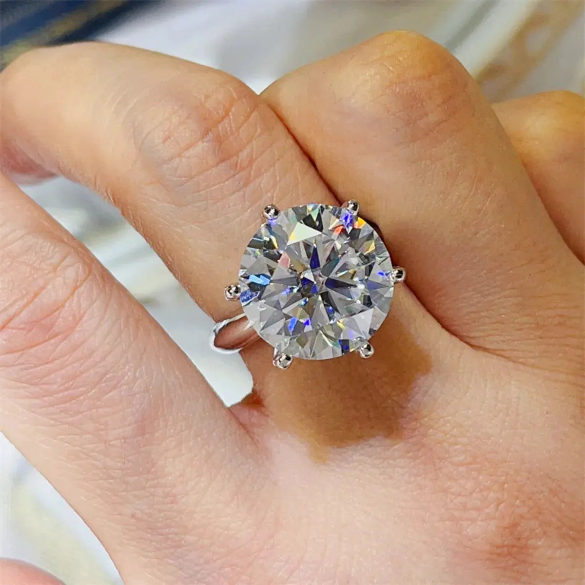 10 Carat Moissanite 925 Sterling Silver Ring by Partner Label