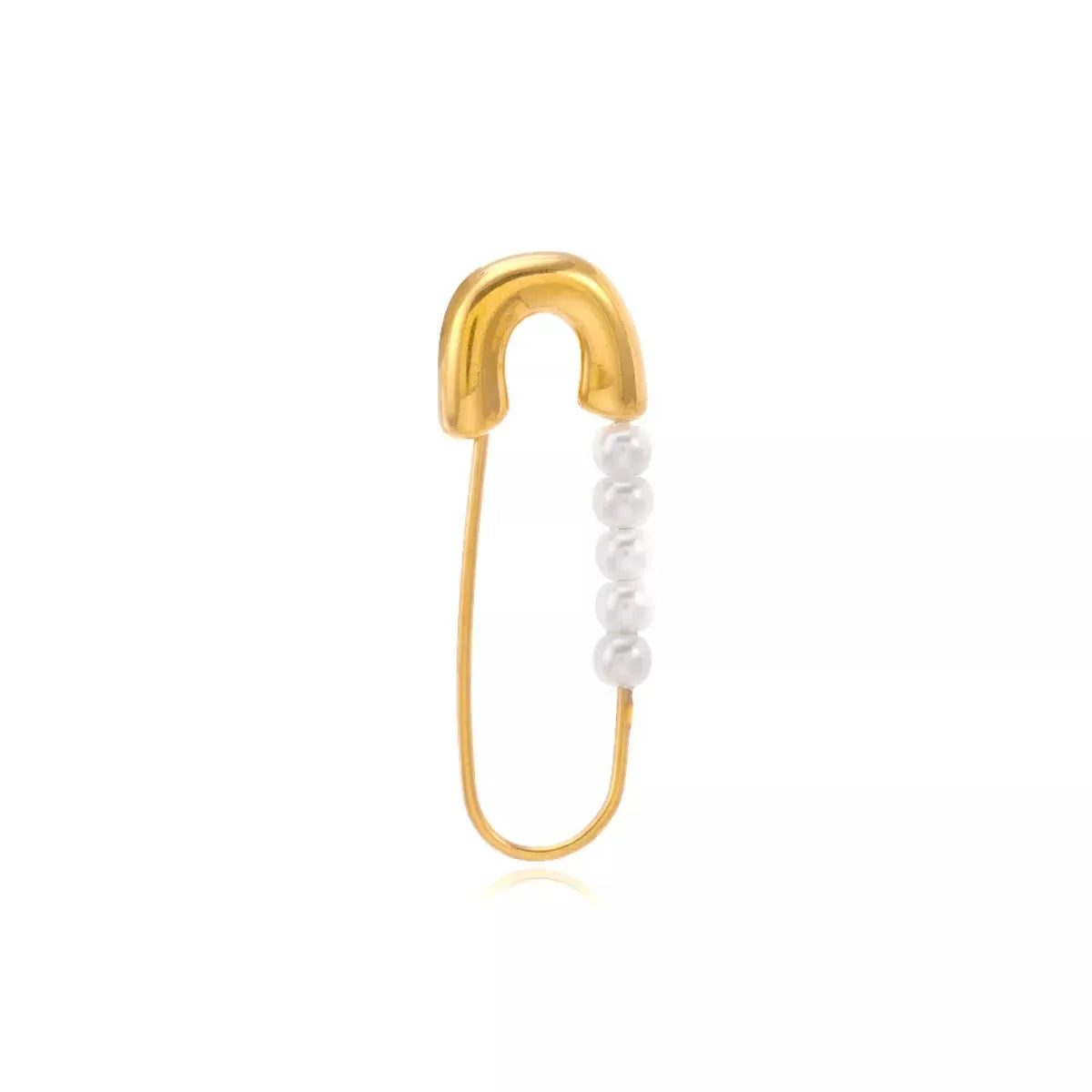 Safety Pin Pearl Accent Earrings by Partner Label