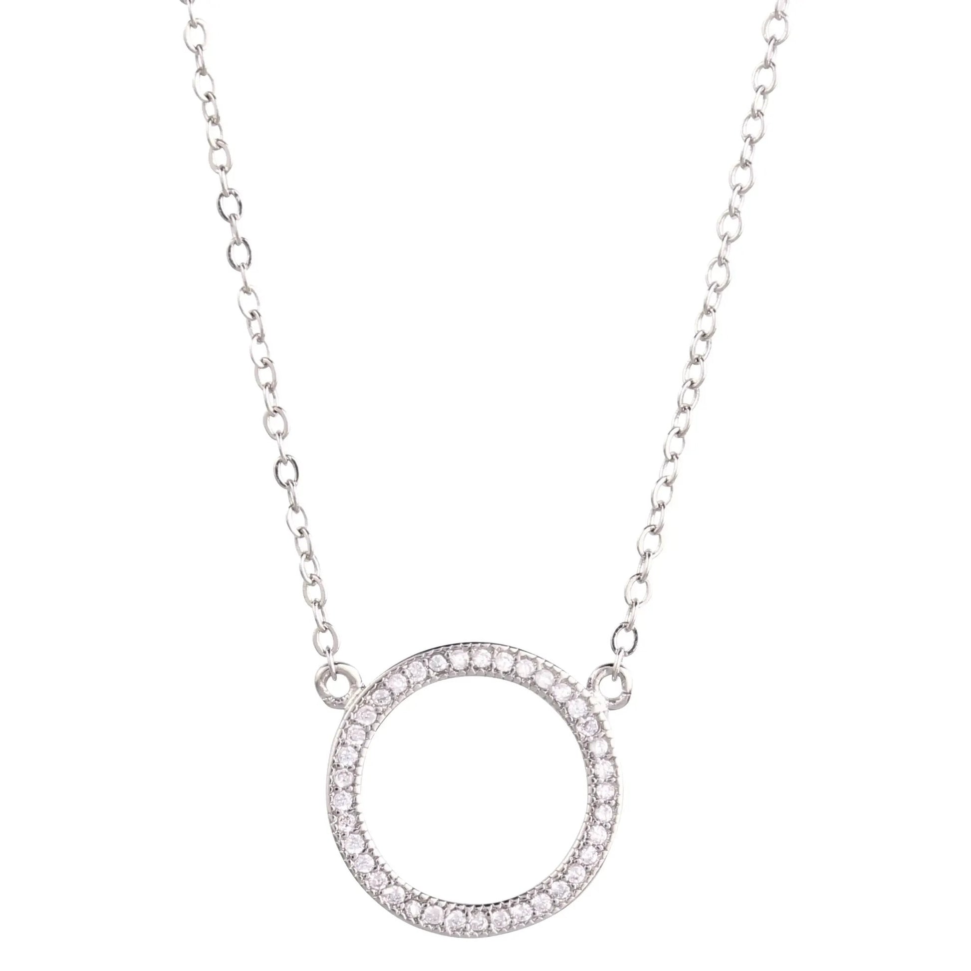Round Pendant Pave Necklace by Nichestar