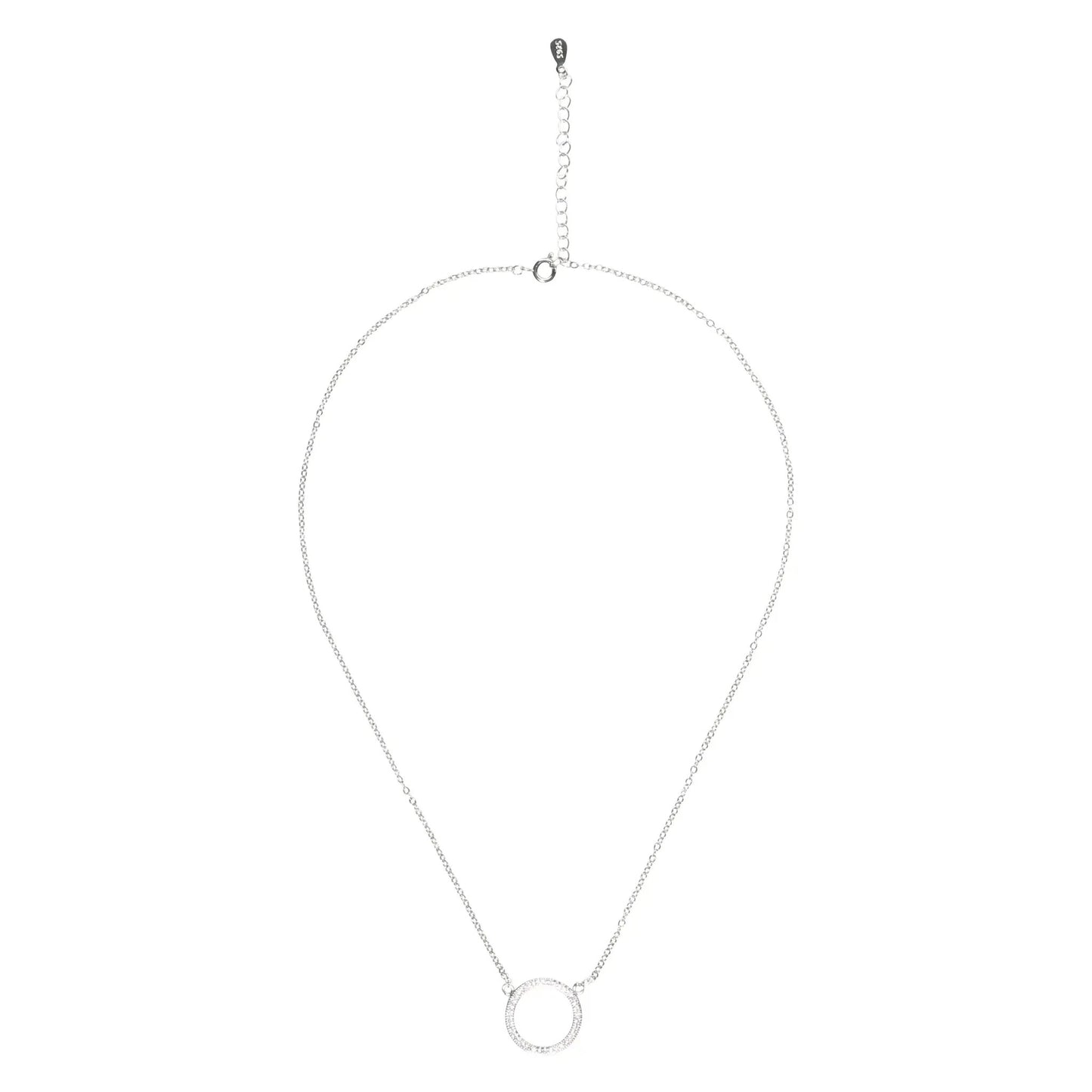 Round Pendant Pave Necklace by Nichestar