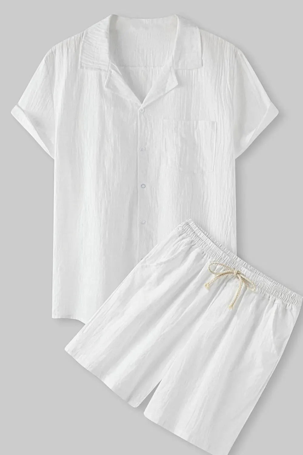 Men's Short Sleeve Shirt and Shorts Set by Trendsi