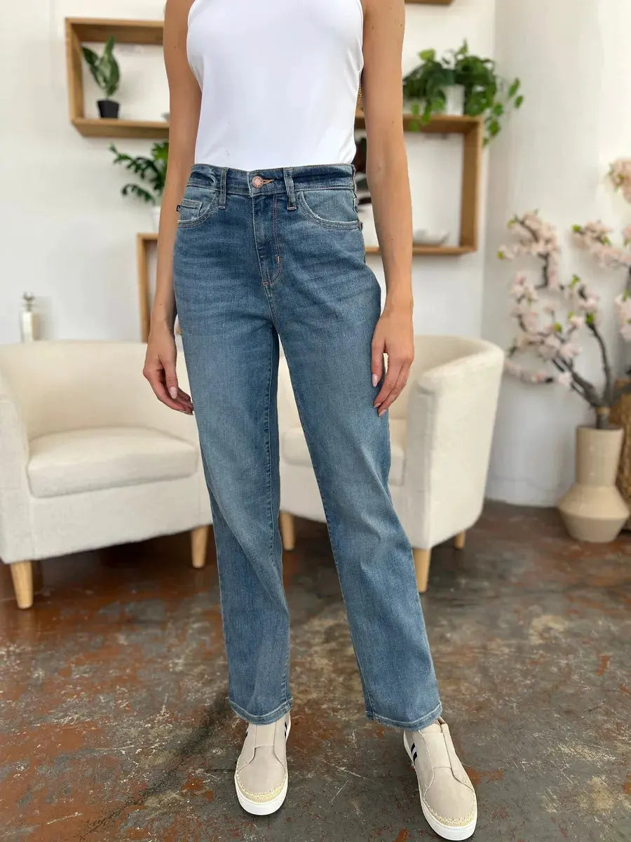 Judy Blue Full Size High Waist Straight Jeans by Judy Blue