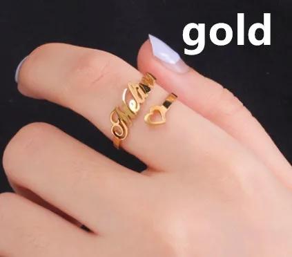 Adjustable Custom Name Stainless Steel Custom Ring by Beautiful Legend Store
