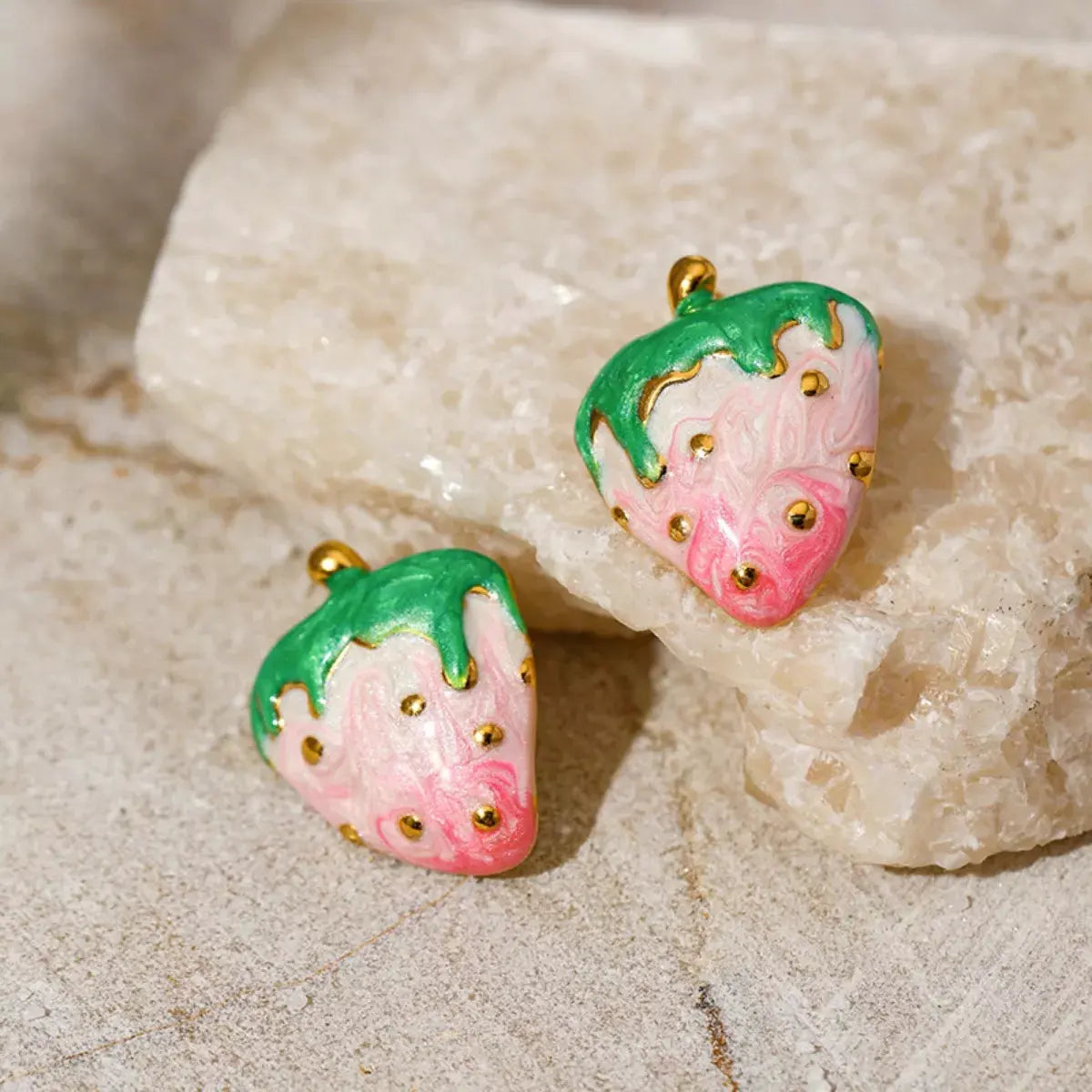 Colorful Strawberry Stud Earrings by Partner Label