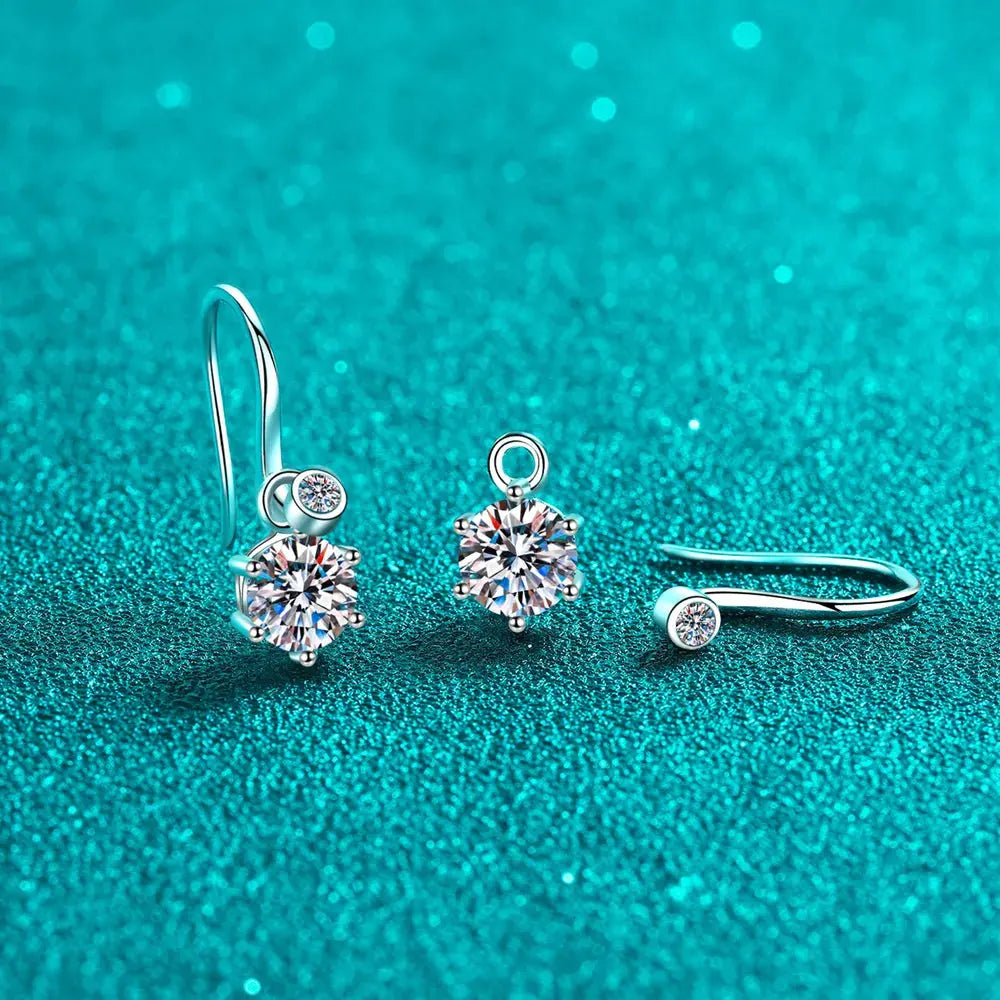 2 Carat Moissanite 925 Sterling Silver Earrings by Partner Label