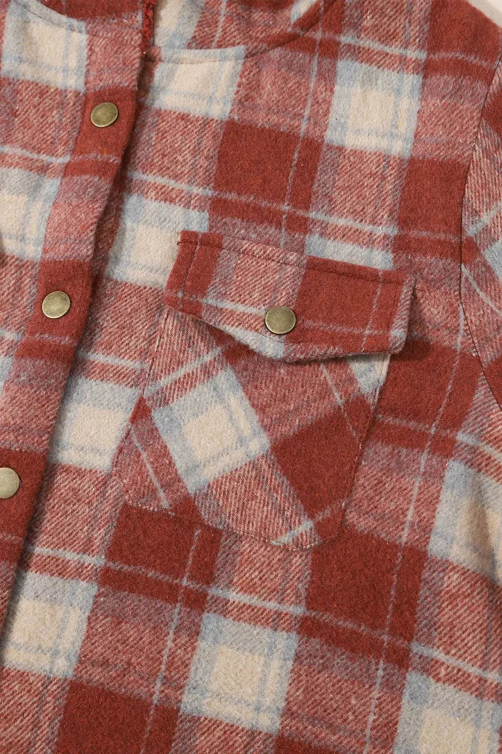 Fleece Lined Plaid Hooded Jacket by Partner Label