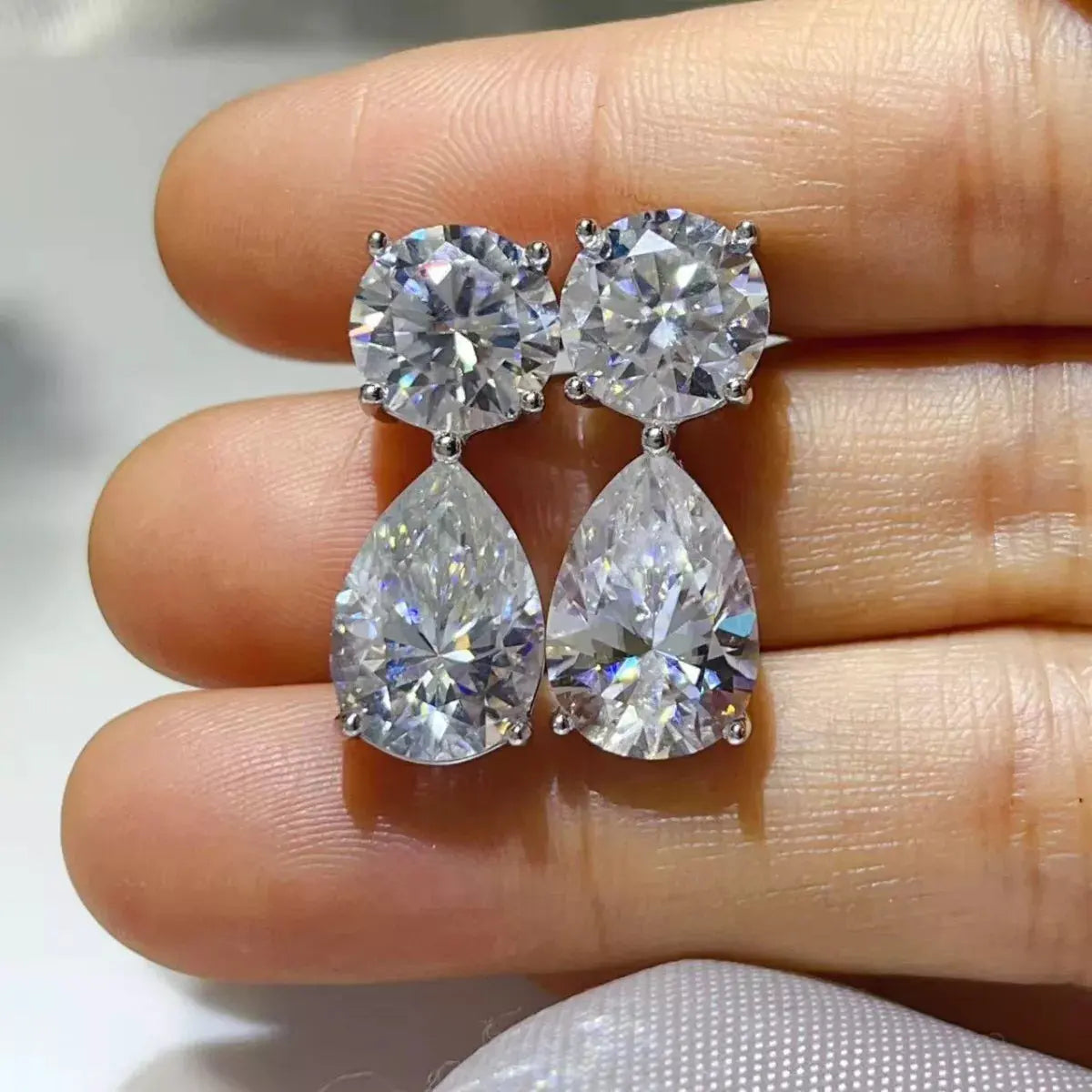 16 Carat Moissanite 925 Sterling Silver Earrings by Partner Label