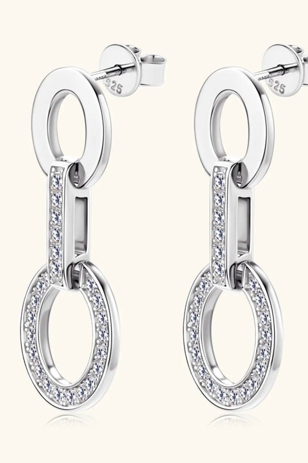 Moissanite 925 Sterling Silver Earrings by Partner Label