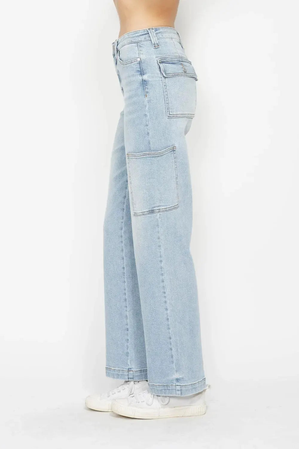 Judy Blue Full Size High Waist Straight Cargo Jeans by Judy Blue