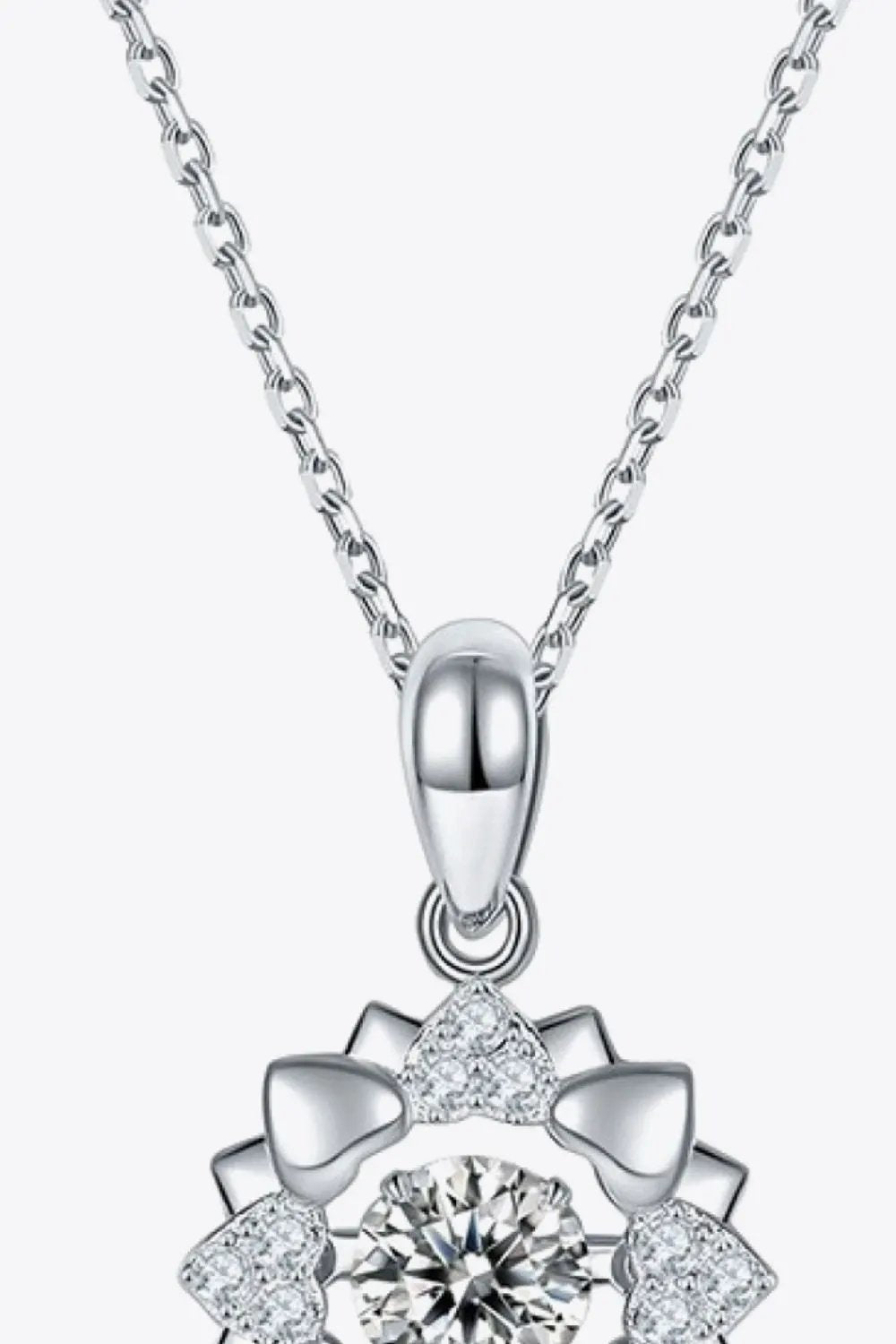 Moissanite Flower Shape Pendant Necklace by Partner Labels