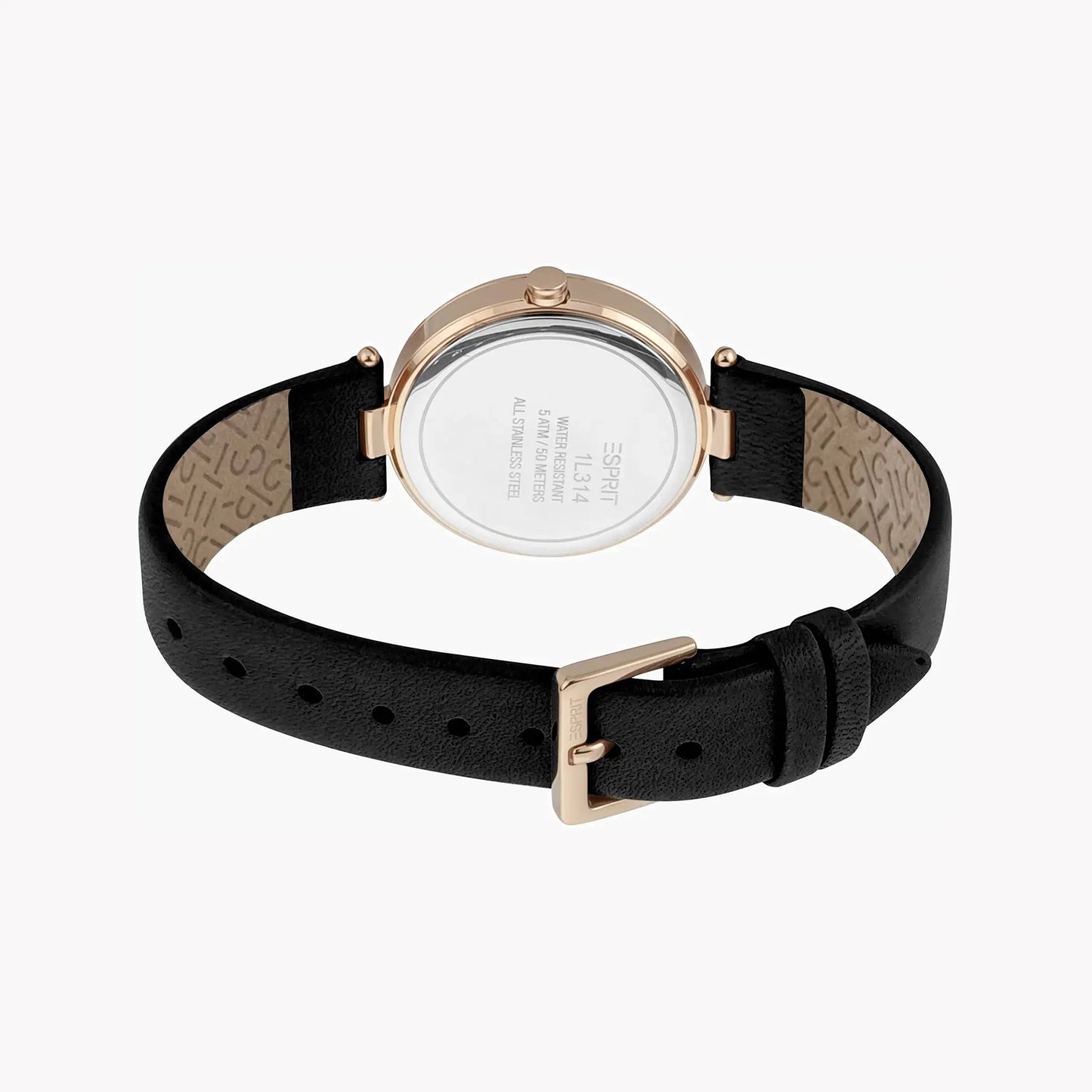 Esprit Women's Black Leather Watch, Black Dial | Es1l035m0015 by ESPRIT