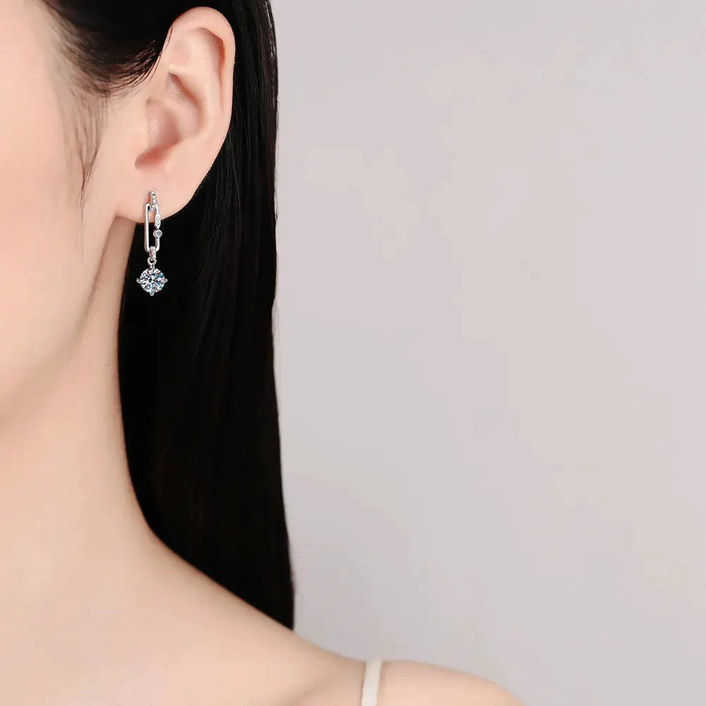 2 Carat Moissanite 925 Sterling Silver Earrings by Partner Label