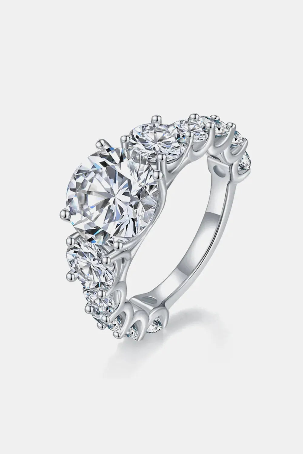8 Carat Moissanite 925 Sterling Silver Ring by Partner Label