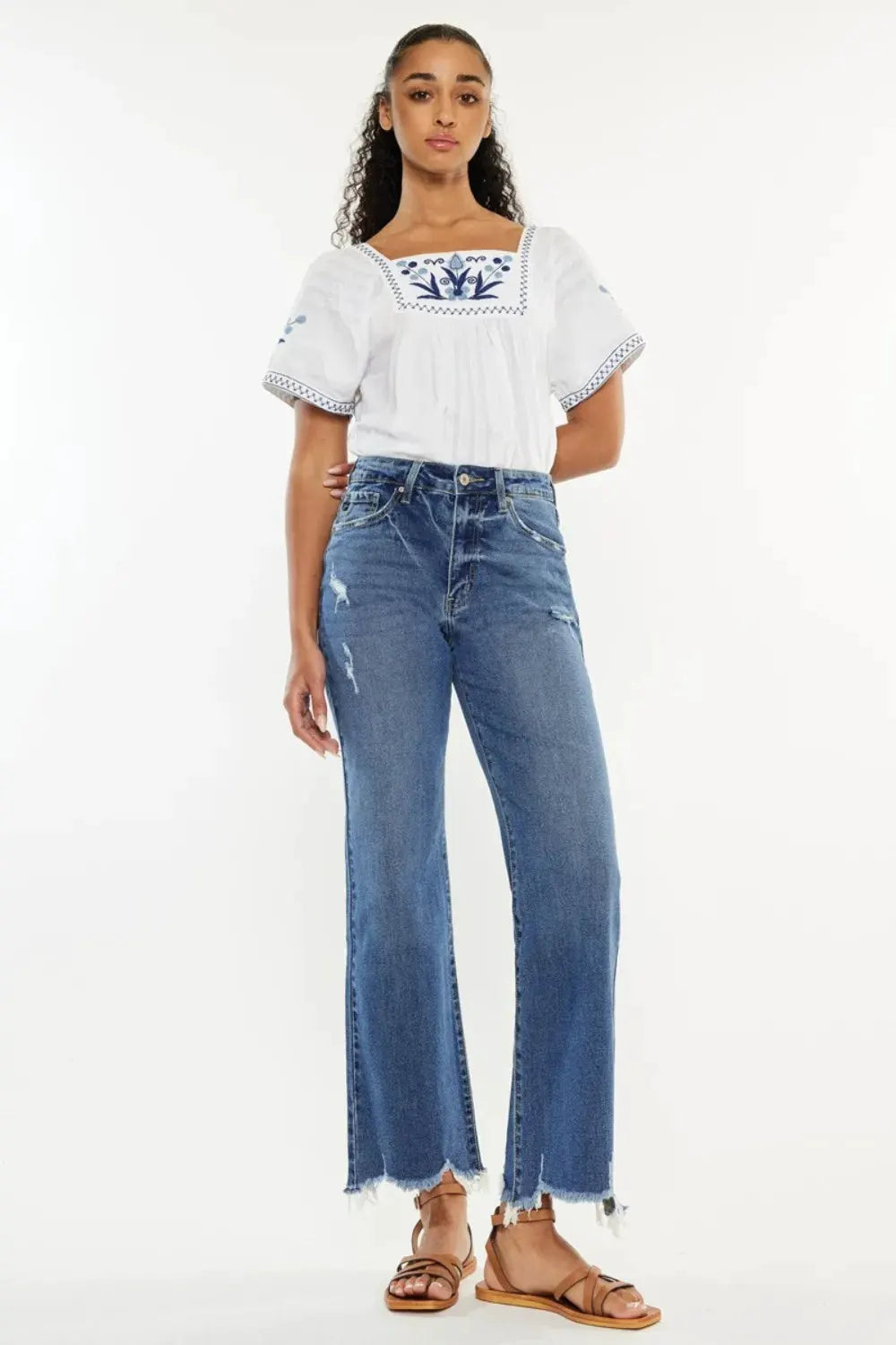 Kancan Full Size High Rise Slim Wide Leg Jeans by Kancan