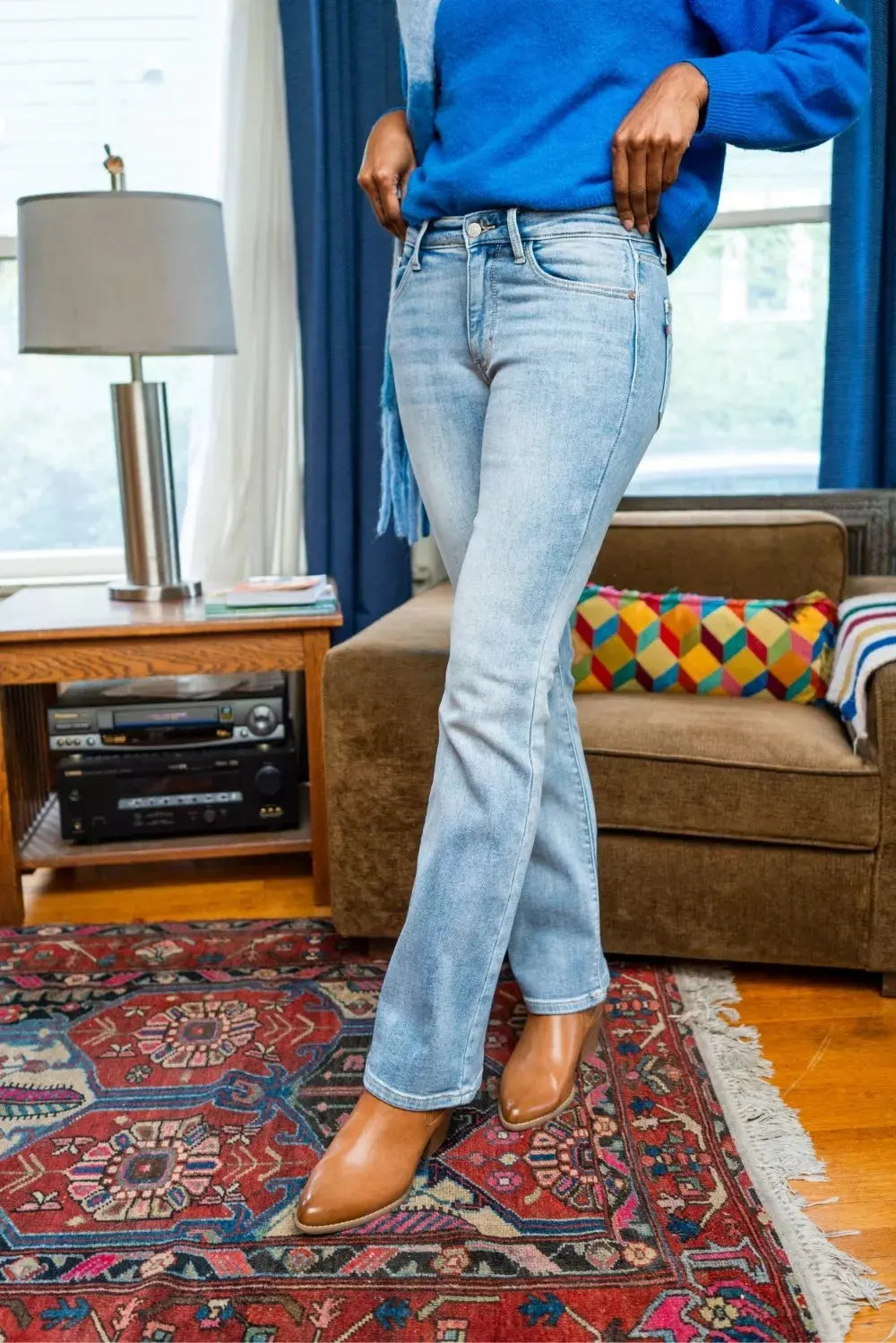 Judy Blue Mid Rise Thermal Bootcut Jeans by Judy Blue