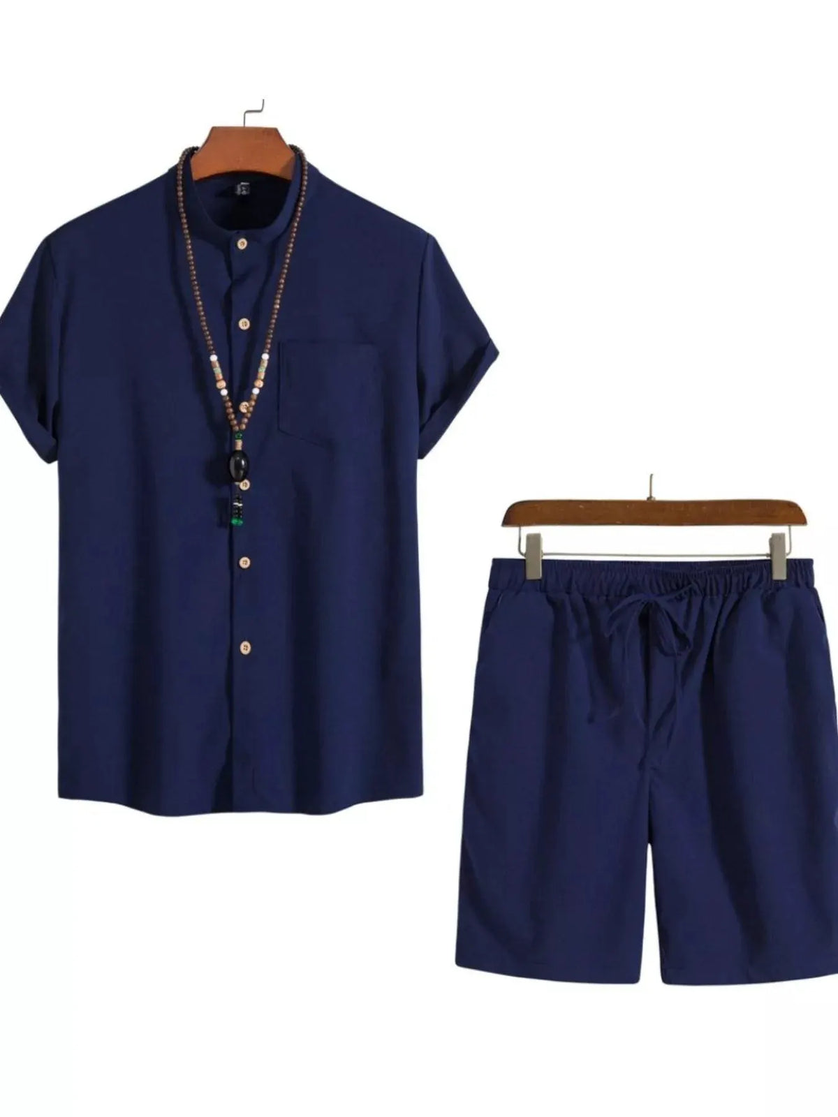 Men's Plus Size Casual Short Sleeve Shirt and Shorts Set by Trendsi