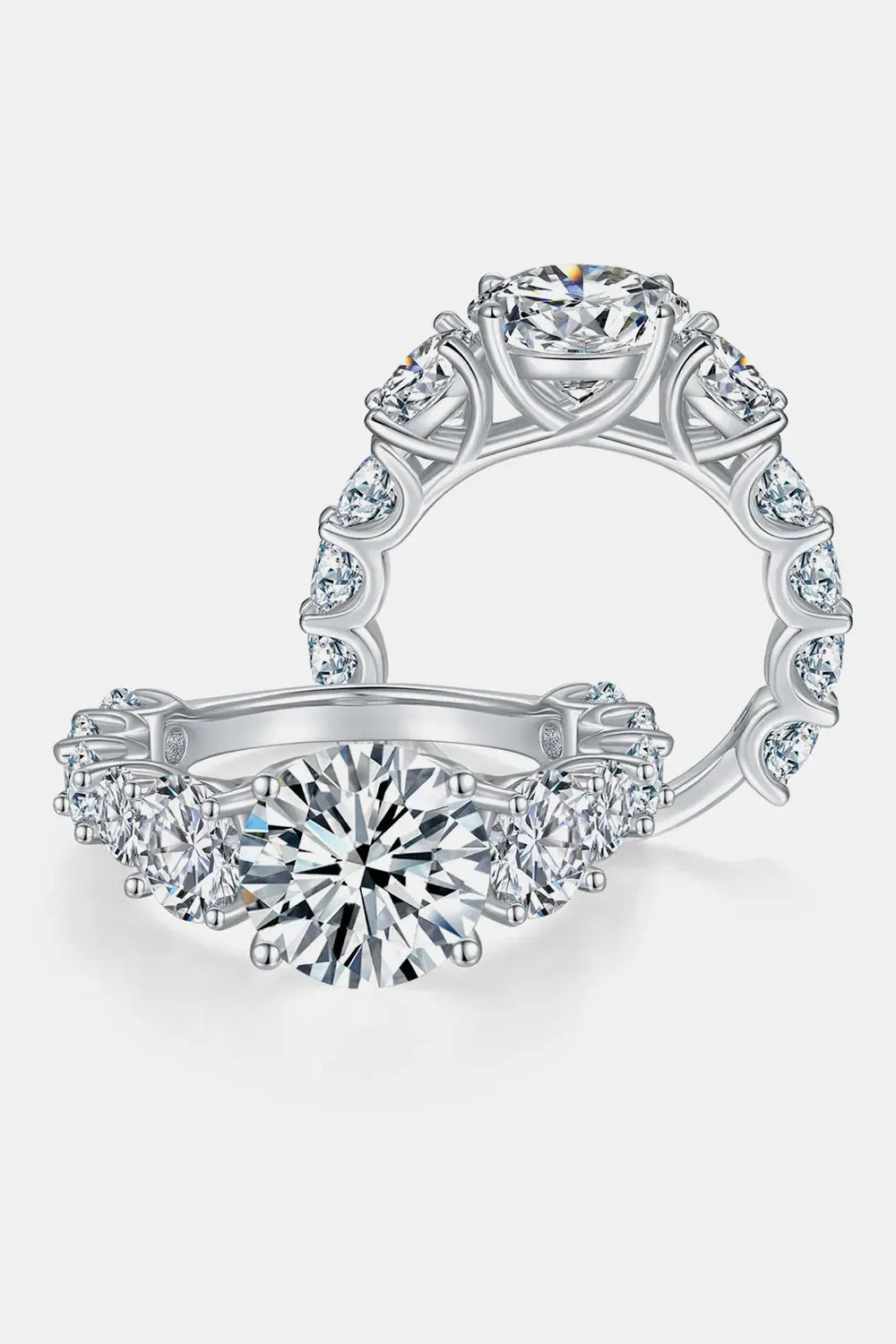 8 Carat Moissanite 925 Sterling Silver Ring by Partner Label