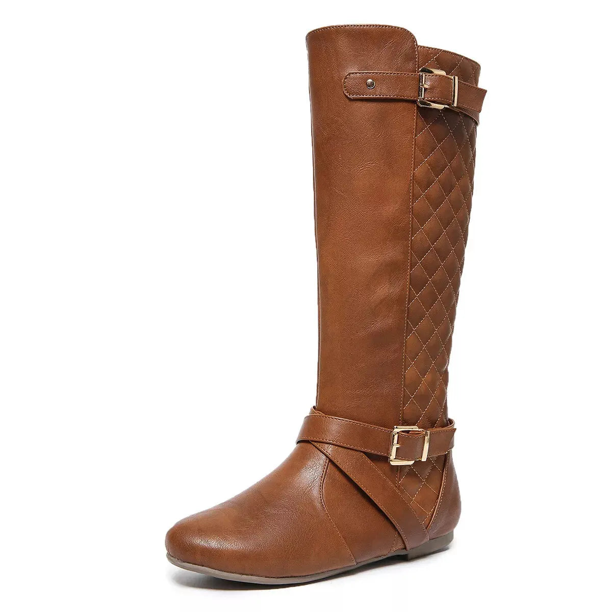 Round Toe Block Heels Boots by Partner Label