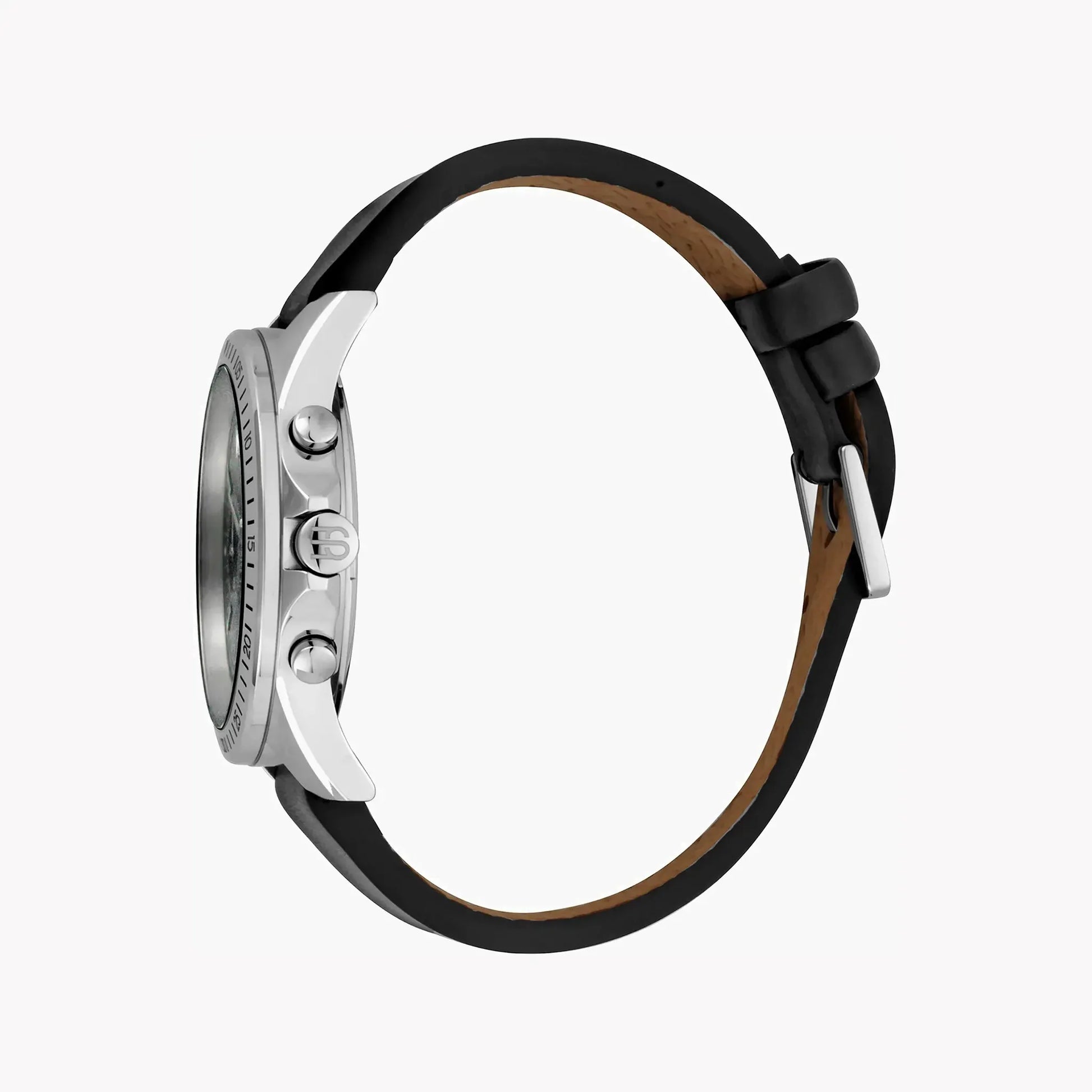 Esprit Men's Black Leather Watch, Black Dial | Es1g050m0015 by ESPRIT