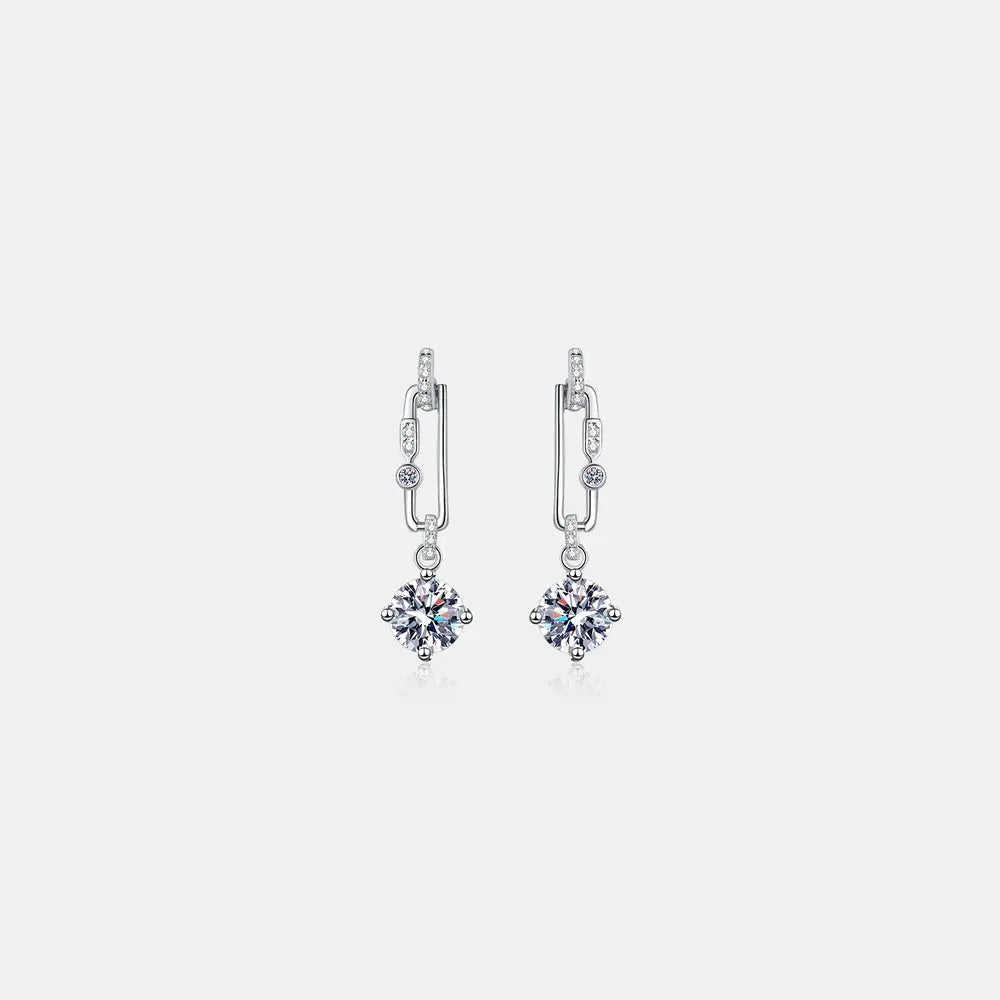2 Carat Moissanite 925 Sterling Silver Earrings by Partner Label