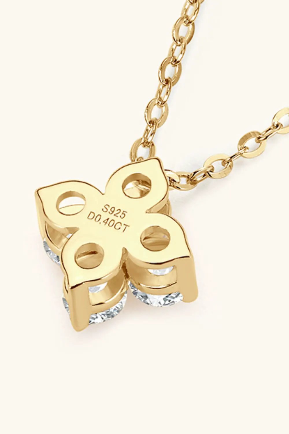 Moissanite Four Leaf Clover Pendant Necklace by Partner Label