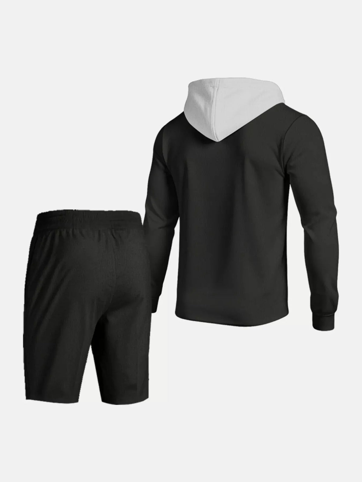 Men's Full Size Casual Hooded Button-Up Top and Shorts Set Plus Size by Trendsi