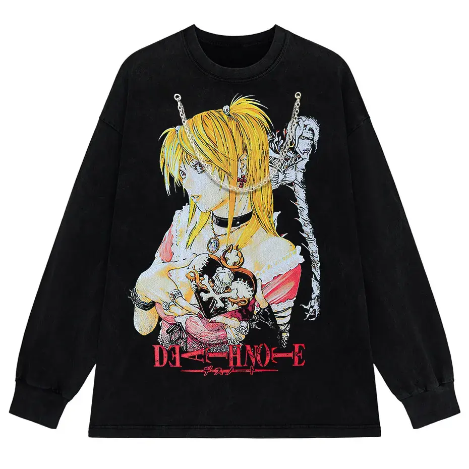 Harajuku Black Source T-Shirt Men Hip Hop Vintage Anime Graphic Oversized Cotton Tee by Vimost Shop