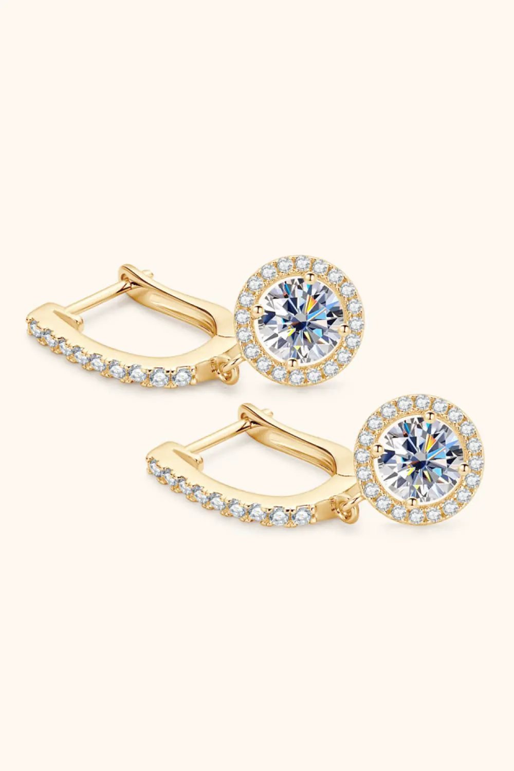 2 Carat Moissanite 925 Sterling Silver Drop Earrings by Partner Label