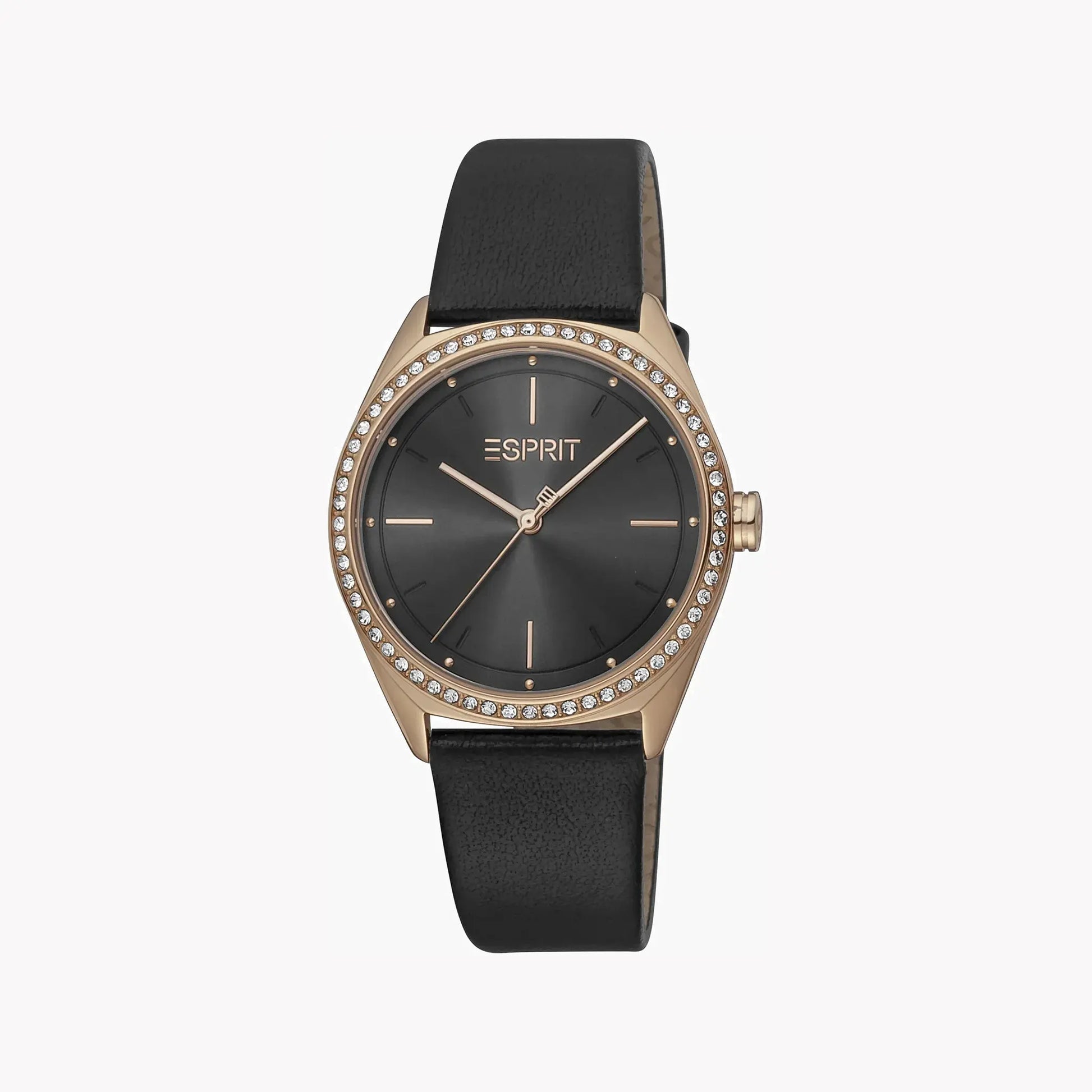 Esprit Women's Black Leather Watch, Black Dial | Es1l234m0035 by ESPRIT