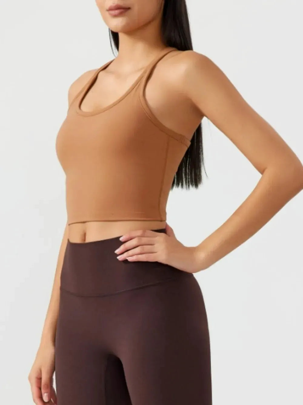 Millennia Scoop Neck Active Tank with Detachable Chest Pads by Millennia