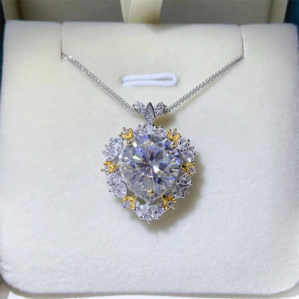 5 Carat Moissanite 925 Sterling Silver Necklace by Partner Labels