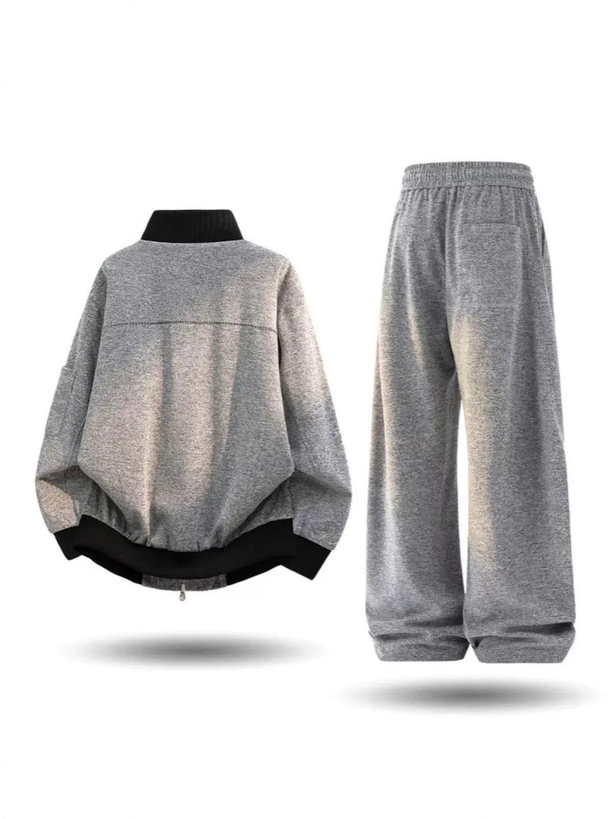Men's Plus Size Thick Jacket and Pants Tracksuit Set by Trendsi