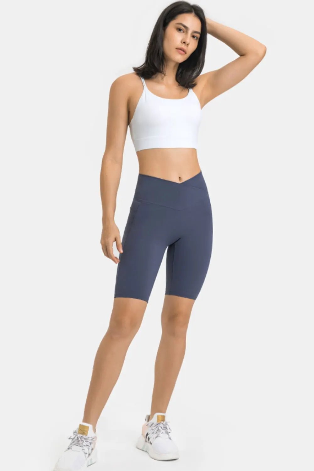 Millennia High Waist Biker Shorts with Pockets by Millennia