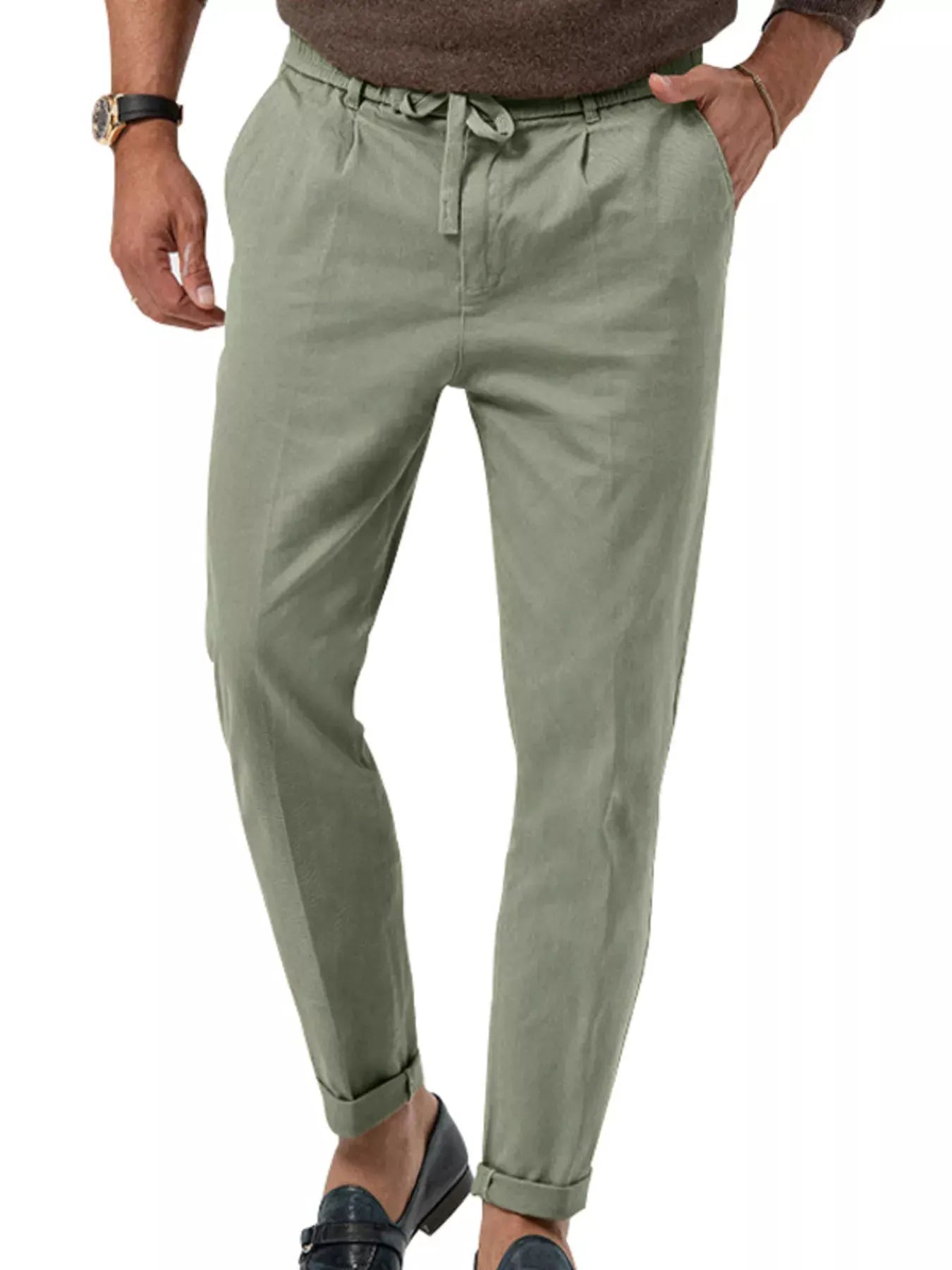 Men's Full Size Casual Drawstring Pants Plus Size by Trendsi