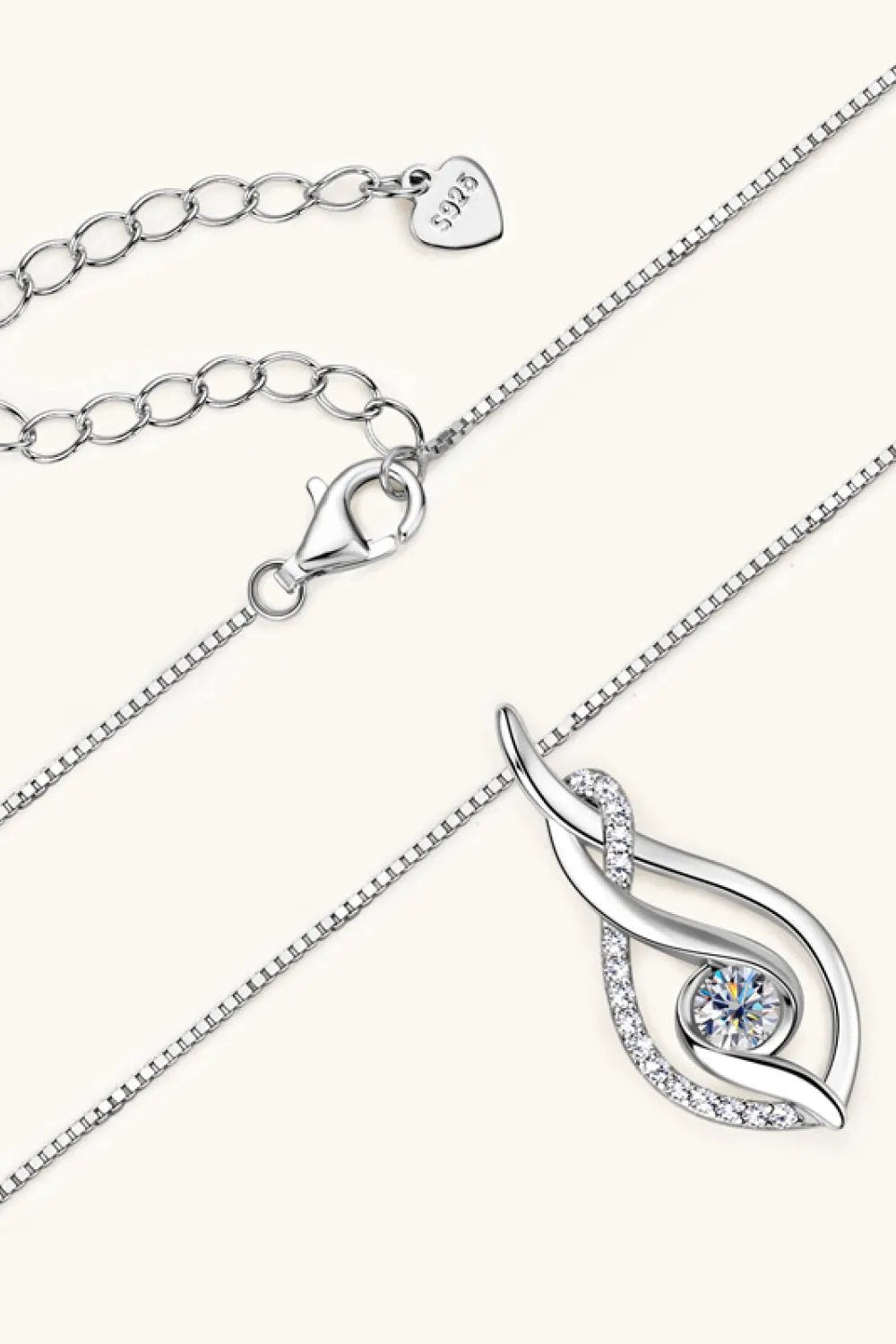 Moissanite 925 Sterling Silver Necklace by Partner Label