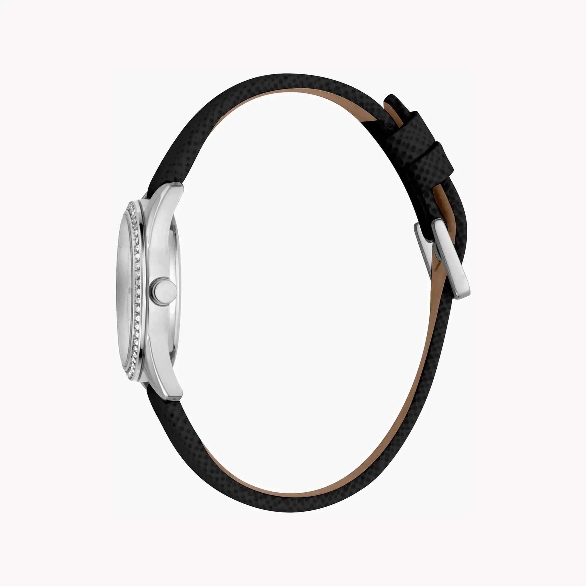 Esprit Women's Silver Dial Watch, Black Leather Band | Es1l047m0015 by ESPRIT