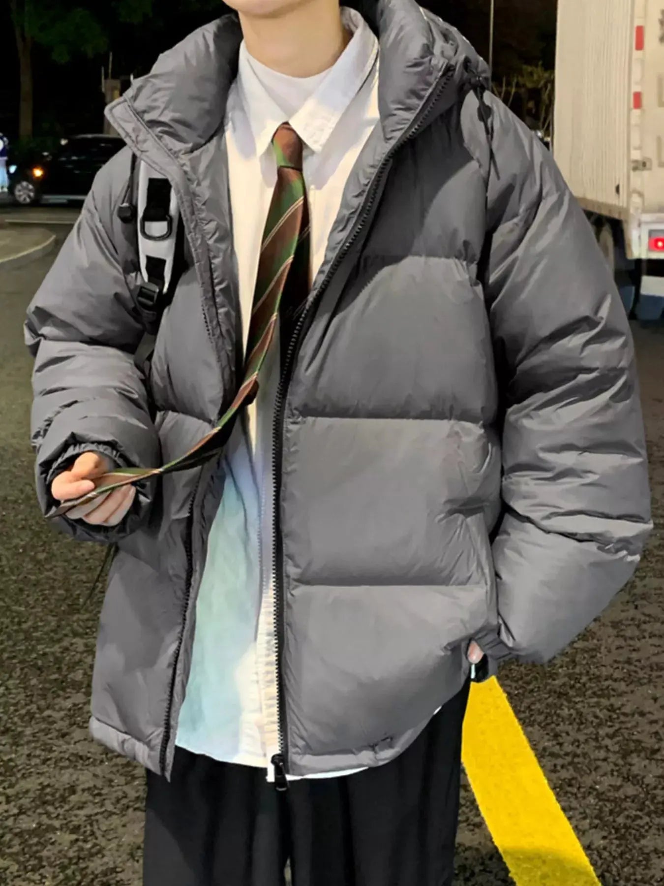 Men's Full Size Zip Up Warm Padded Hooded Puffer Jacket Plus Size by Partner Label