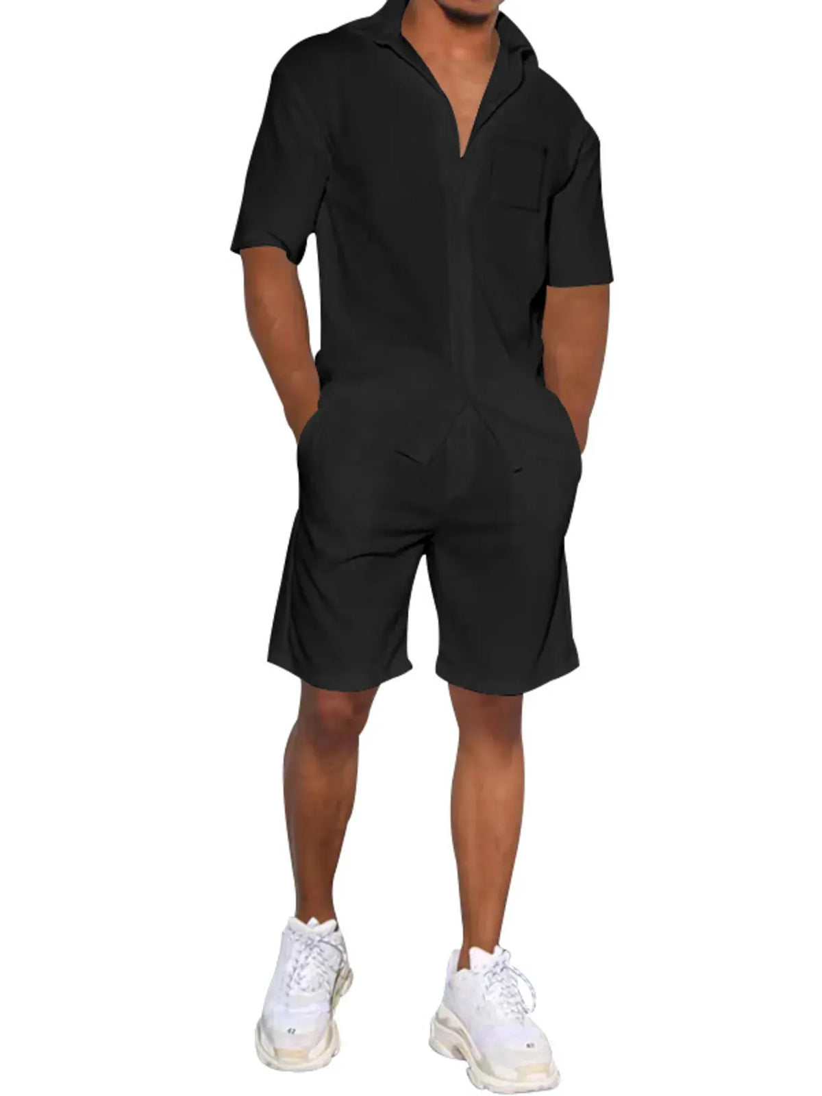 Men's Plus Size Button Up Shirt and Shorts Set by Trendsi
