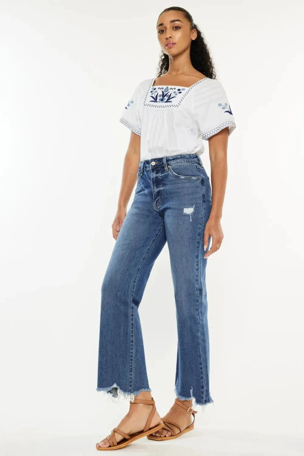 Kancan Full Size High Rise Slim Wide Leg Jeans by Kancan