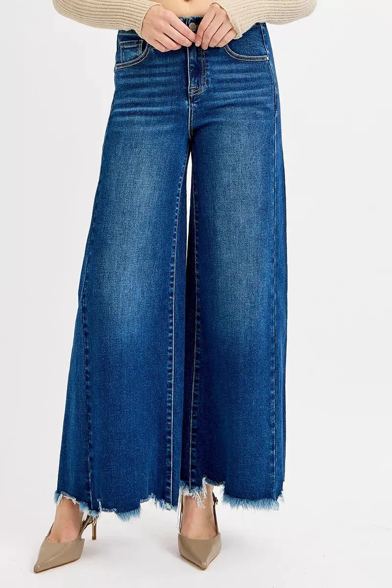 RISEN Full Size High Rise Ankle Wide Jeans Plus Size by RISEN