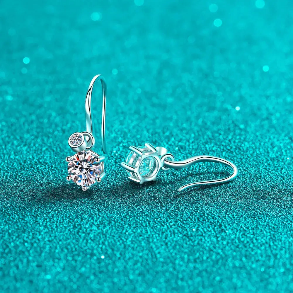 2 Carat Moissanite 925 Sterling Silver Earrings by Partner Label