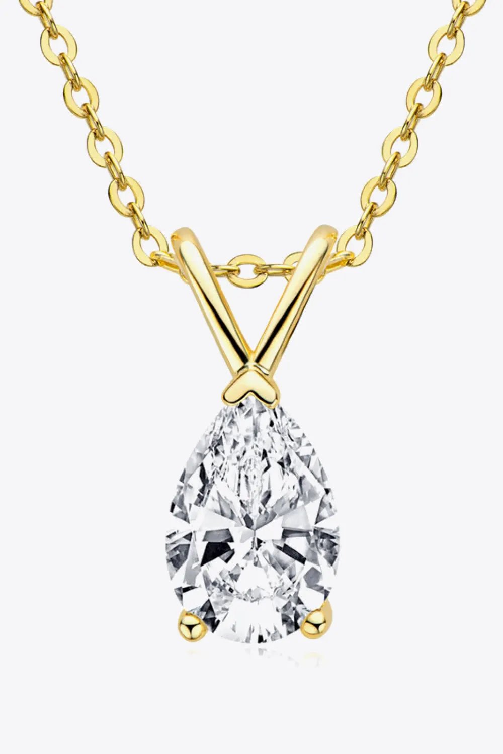 1.5 Carat Moissanite Pendant 925 Sterling Silver Necklace by Partner Labels