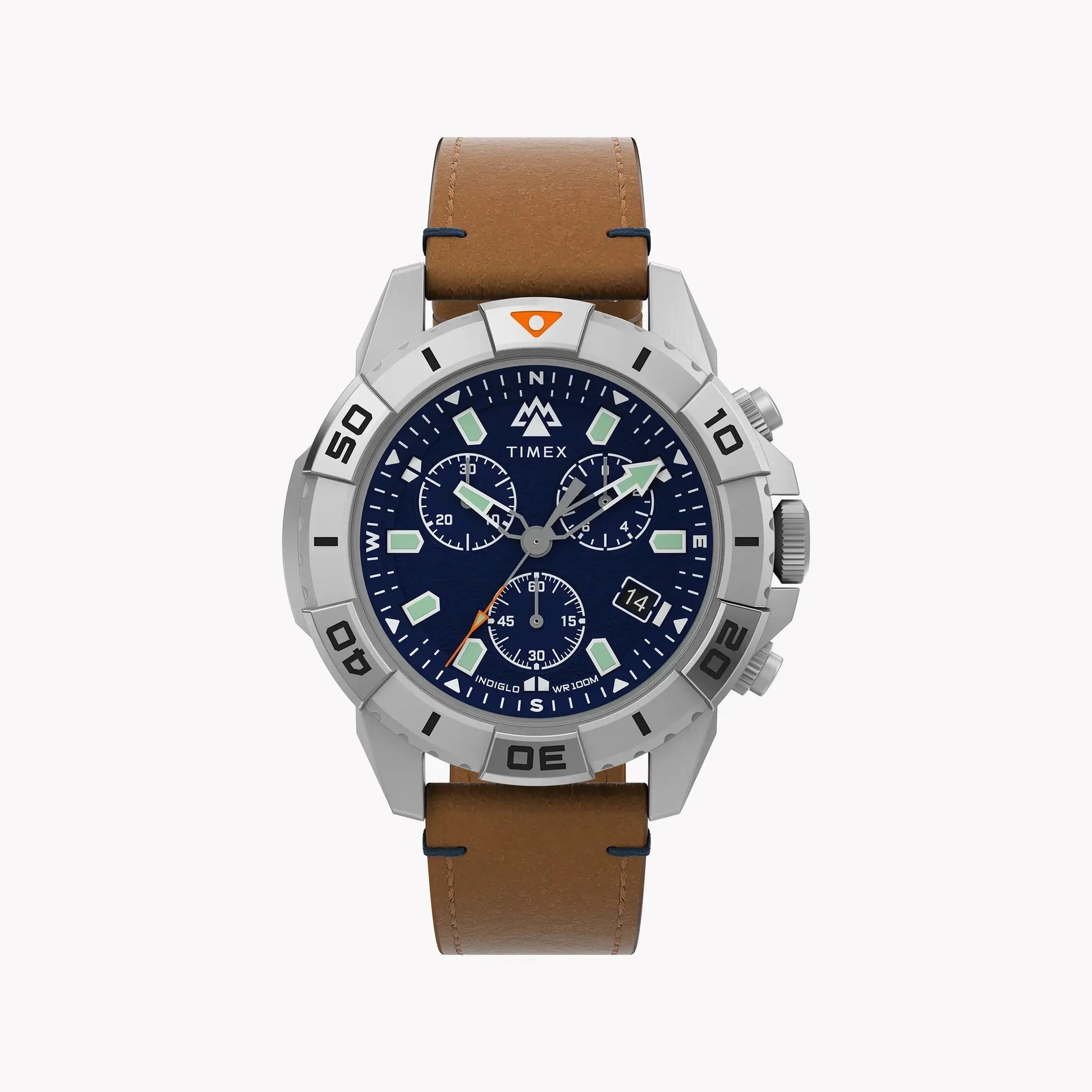 Timex Men's Eco-Friendly Tan Leather Watch, Silver Case | Tw2u20200 by TIMEX