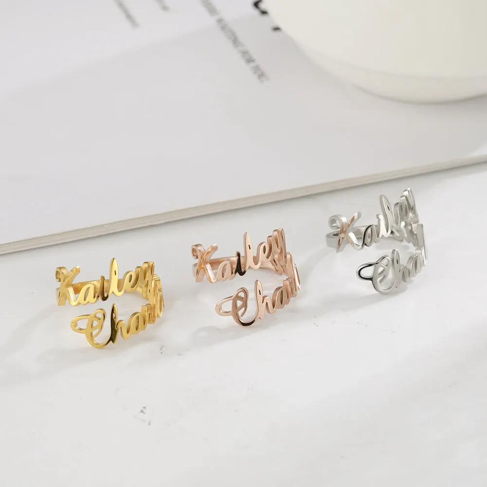 Adjustable Custom Name Stainless Steel Custom Ring by Beautiful Legend Store