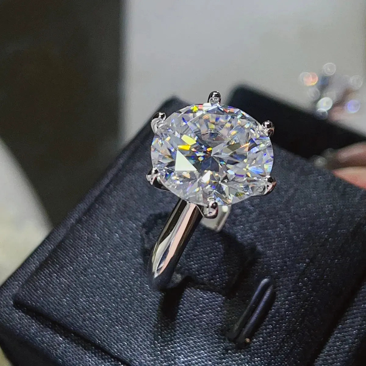10 Carat Moissanite 925 Sterling Silver Ring by Partner Label