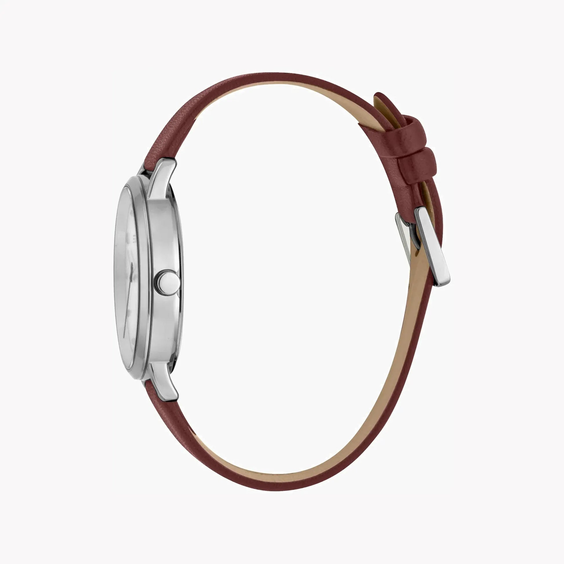 Esprit Women's Brown Leather Watch, Silver Dial | Es1l168m0025 by ESPRIT